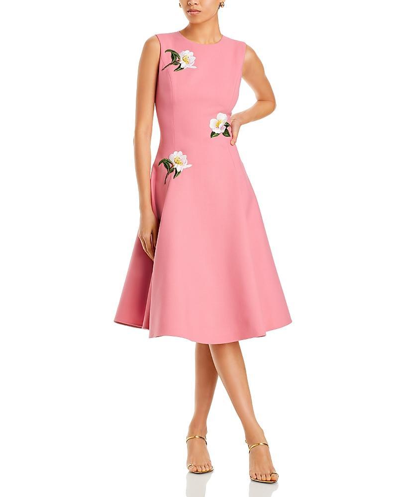 Oscar de la Renta Floral Applique Dress Product Image