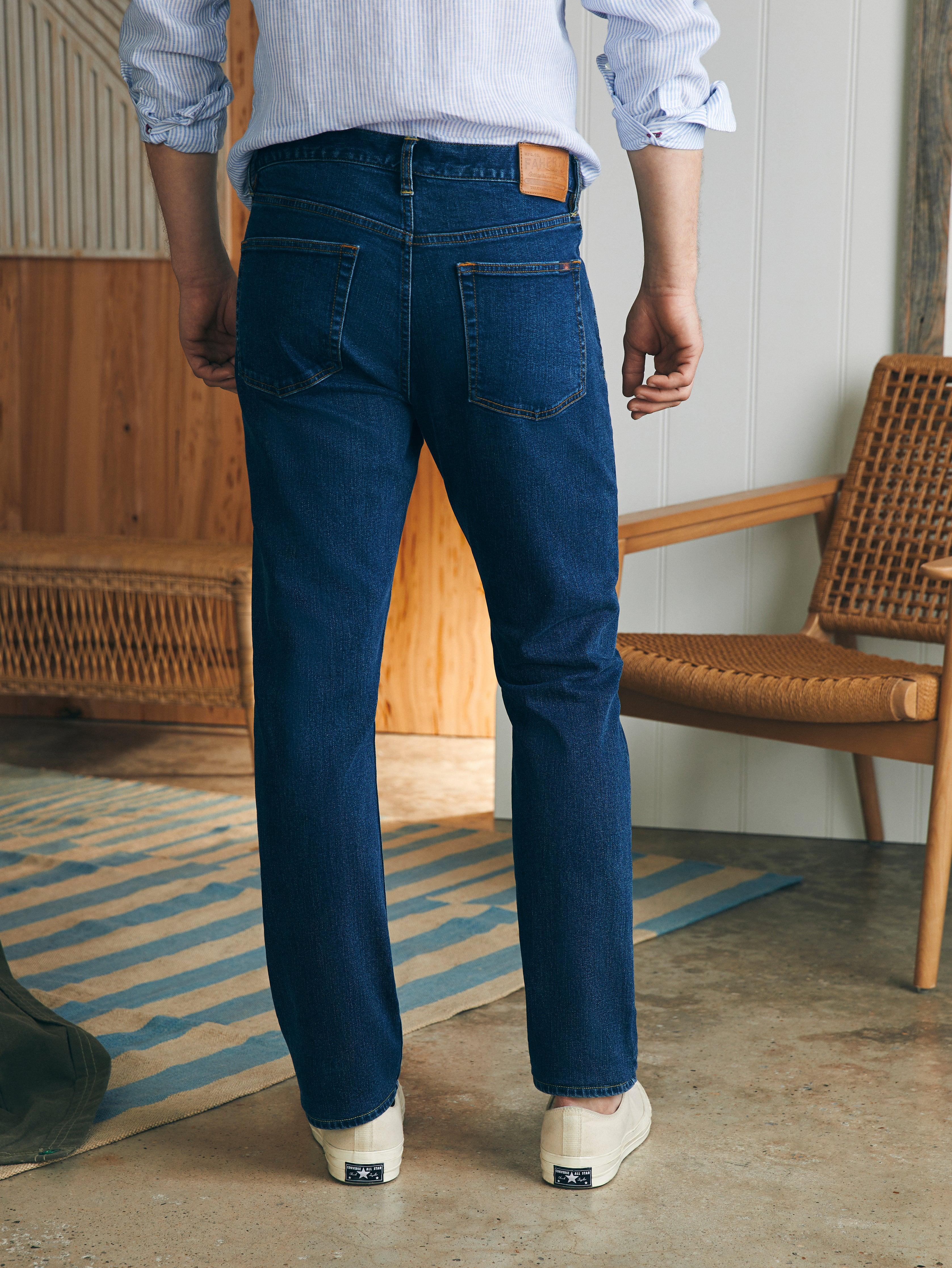 Organic Cotton Slim Straight Denim (34" Inseam) - Cove Point Wash Male Product Image