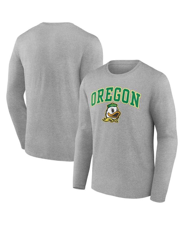 Mens Fanatics Branded Heather Gray Oregon Ducks Campus Long Sleeve T-Shirt Product Image