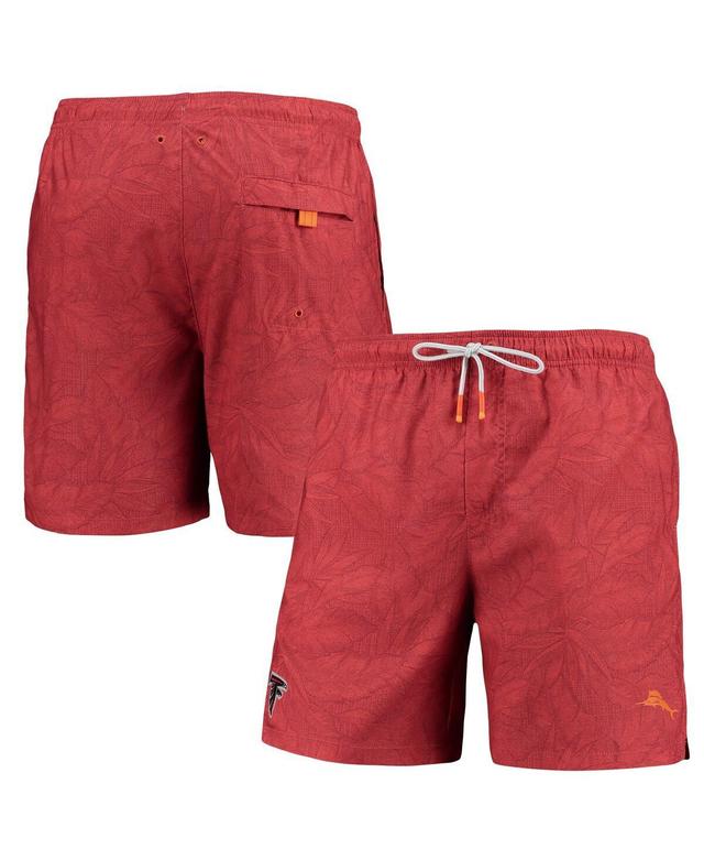 Mens Tommy Bahama Red Atlanta Falcons Naples Layered Leaves Swim Trunks Product Image