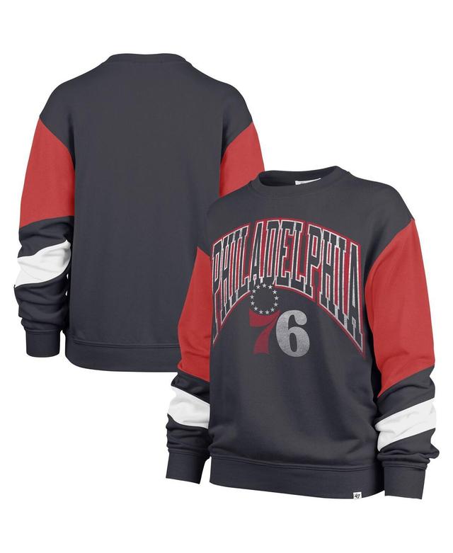 Womens 47 Brand Gray Philadelphia 76ers 2023/24 City Edition Nova Crew Sweatshirt Product Image