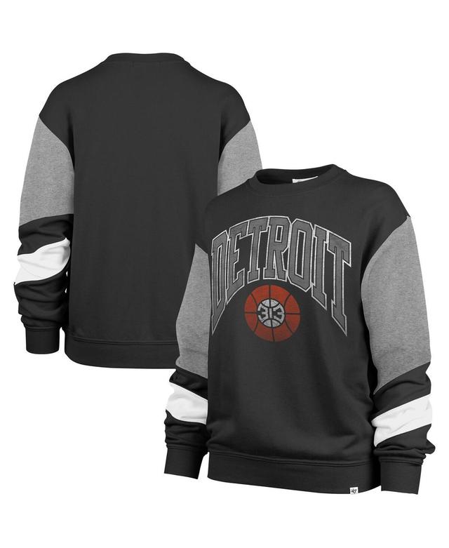 Womens 47 Brand Black Detroit Pistons 2023/24 City Edition Nova Crew Sweatshirt Product Image