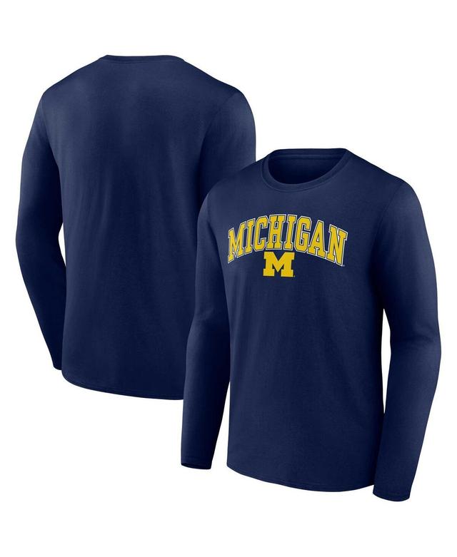 Mens Fanatics Navy Michigan Wolverines Campus Long Sleeve T-shirt Product Image