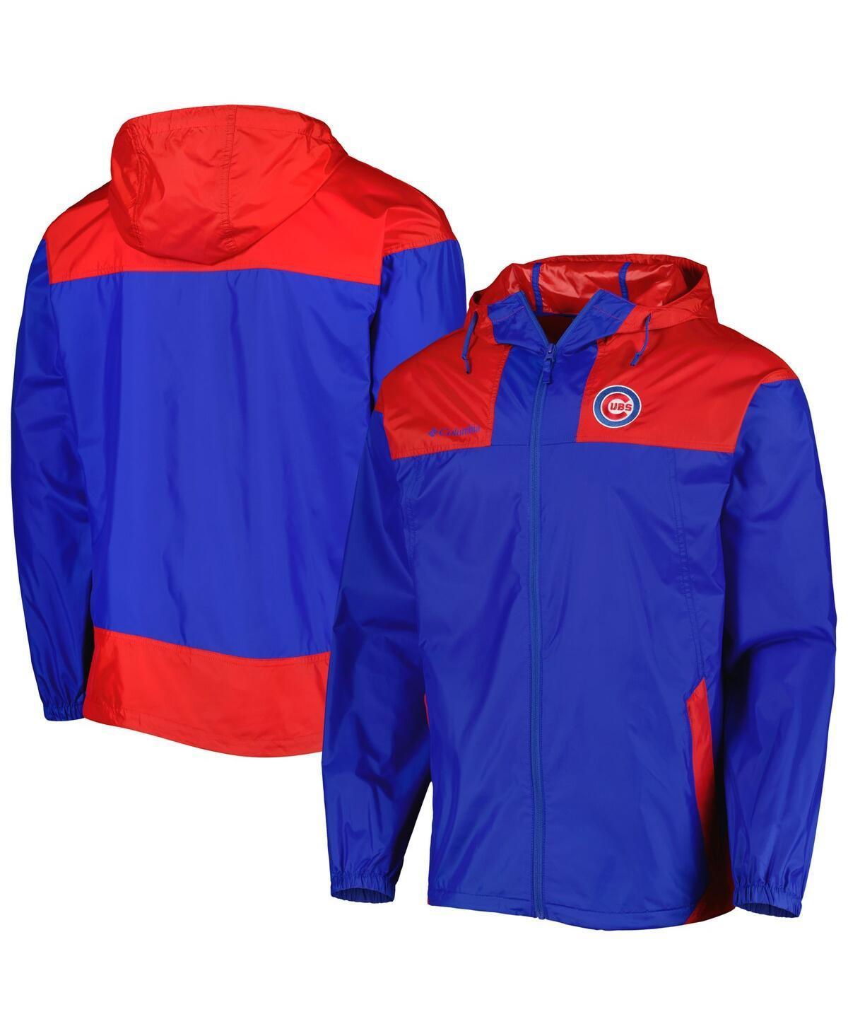 Mens Columbia Royal/Red Chicago Cubs Omni-Shade Flash Forward Challenger Full-Zip Windbreaker Jacket Product Image