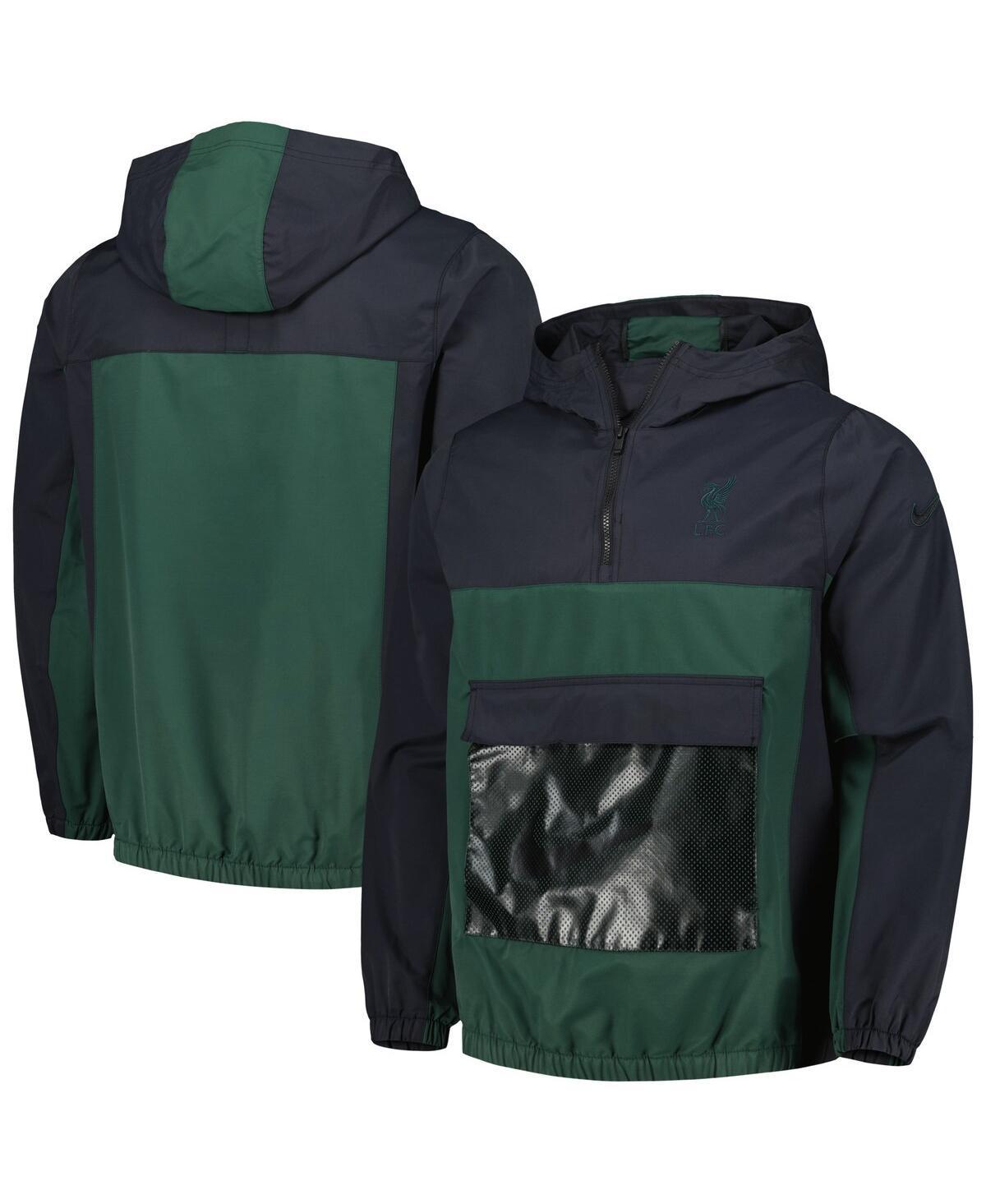 Mens Nike Green Liverpool Anorak Hoodie Quarter-Zip Jacket Product Image