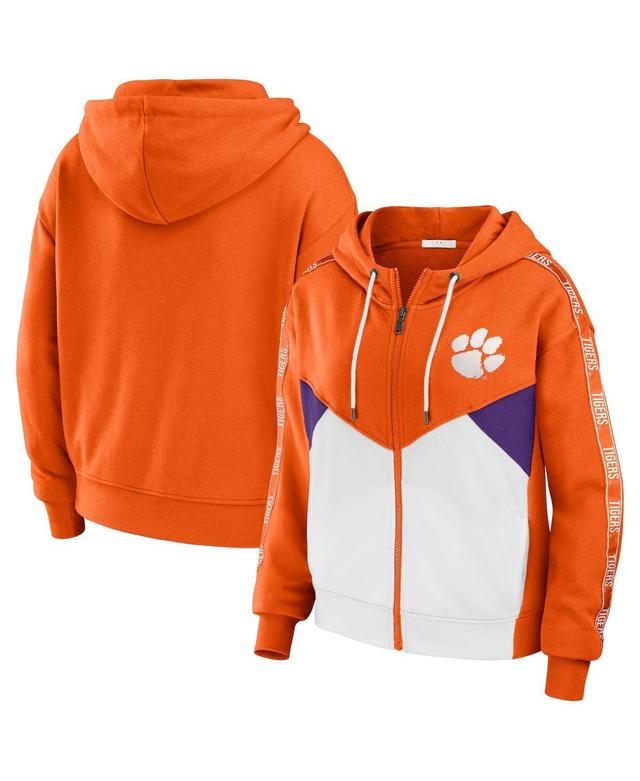 Womens Wear by Erin Andrews Orange Clemson Tigers Colorblock Full-Zip Hoodie Jacket Product Image