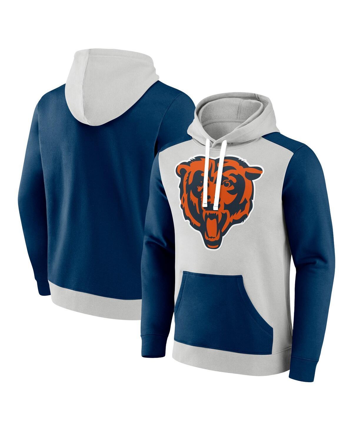 Mens Fanatics Silver Chicago Bears Big and Tall Team Fleece Pullover Hoodie - Silver Product Image