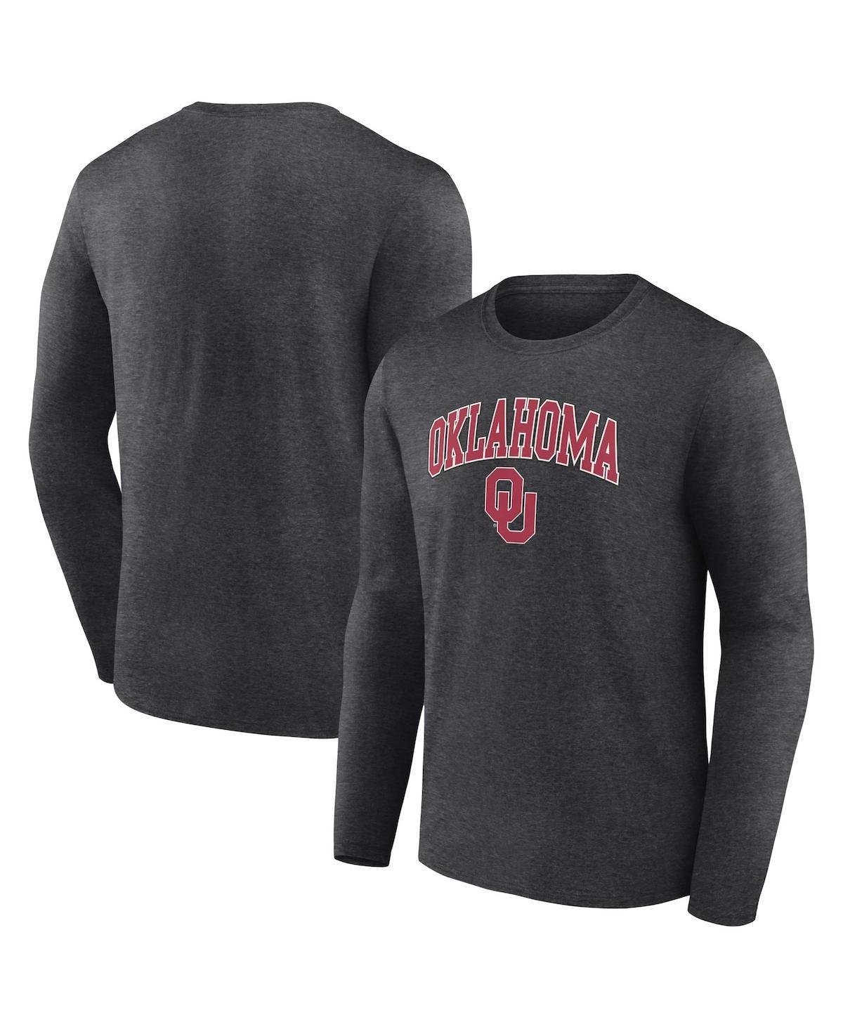 Mens Fanatics Heather Charcoal Oklahoma Sooners Campus Long Sleeve T-shirt Product Image