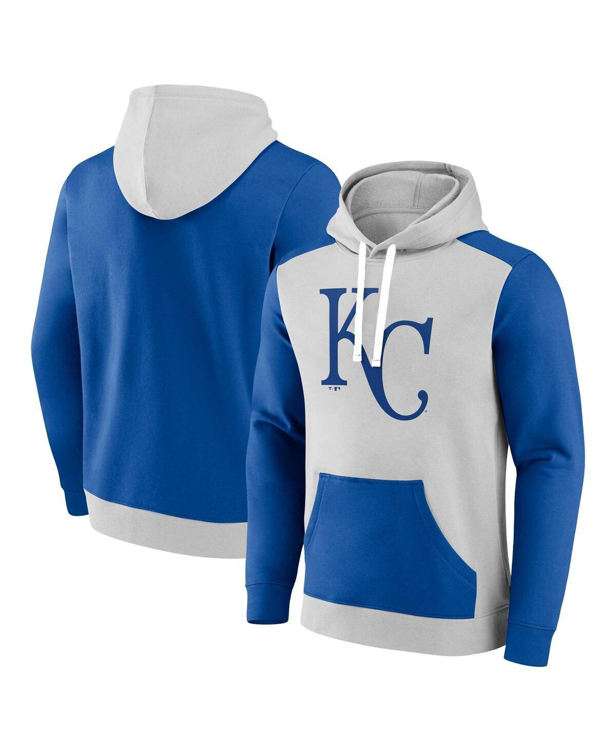 Mens Fanatics Branded Gray/Royal Kansas City Royals Arctic Pullover Hoodie Product Image