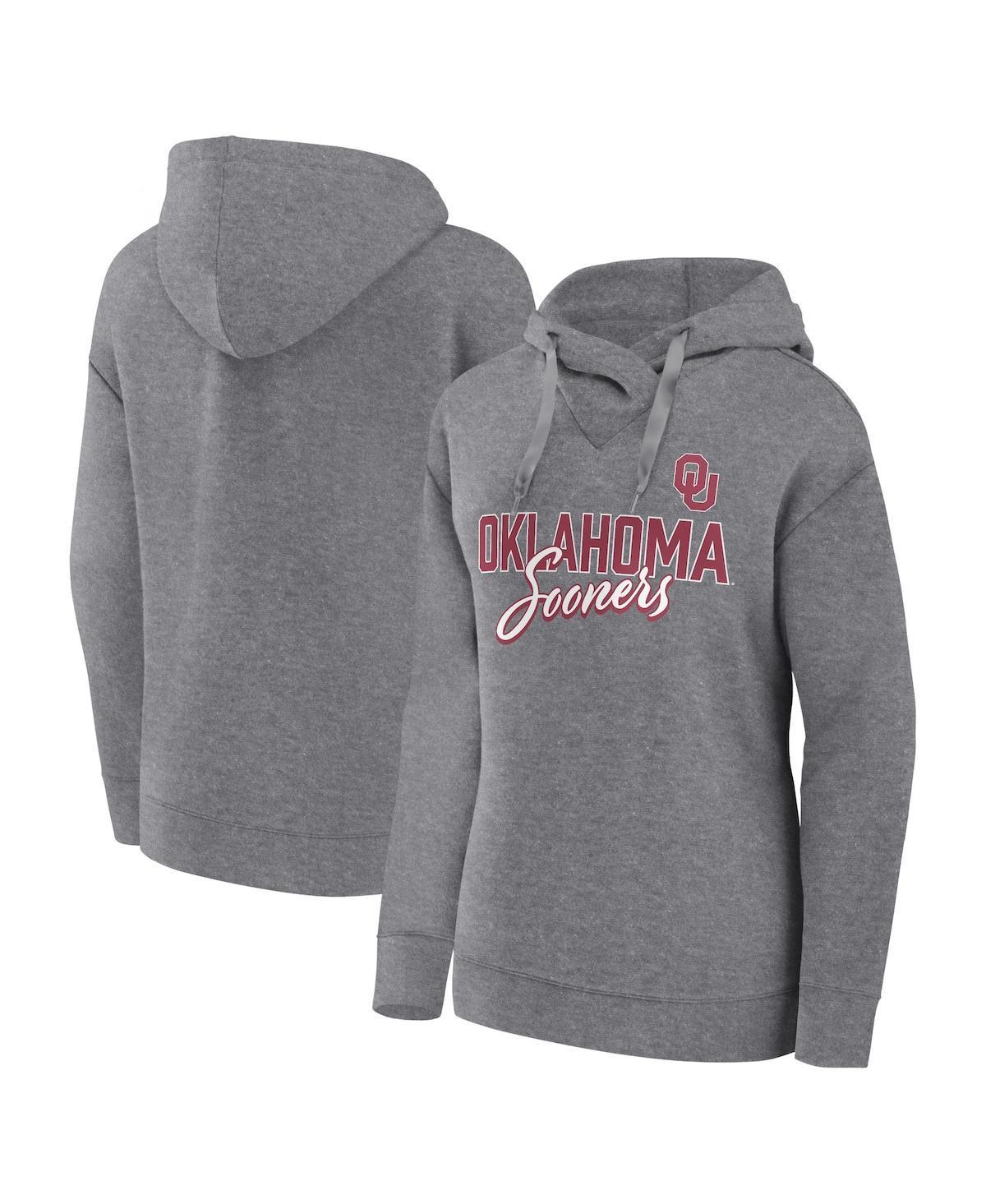 Womens Fanatics Branded Heather Gray Oklahoma Sooners Script Favorite Pullover Hoodie Product Image