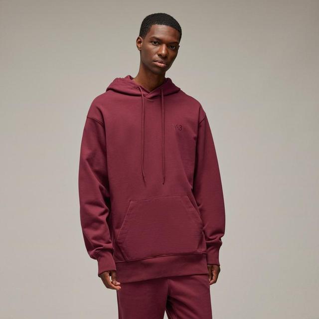 adidas Y-3 French Terry Hoodie Shadow Red XL Mens Product Image