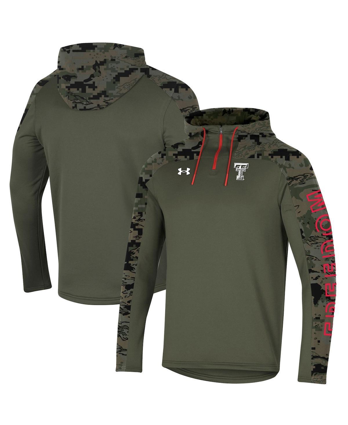 Mens Under Armour Olive Texas Tech Red Raiders Freedom Quarter-Zip Pullover Hoodie Product Image