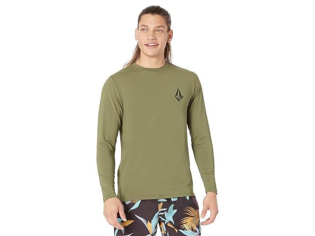 Volcom Taunt Loose Fit Long Sleeve Rashguard (Military 2) Men's Swimwear Product Image