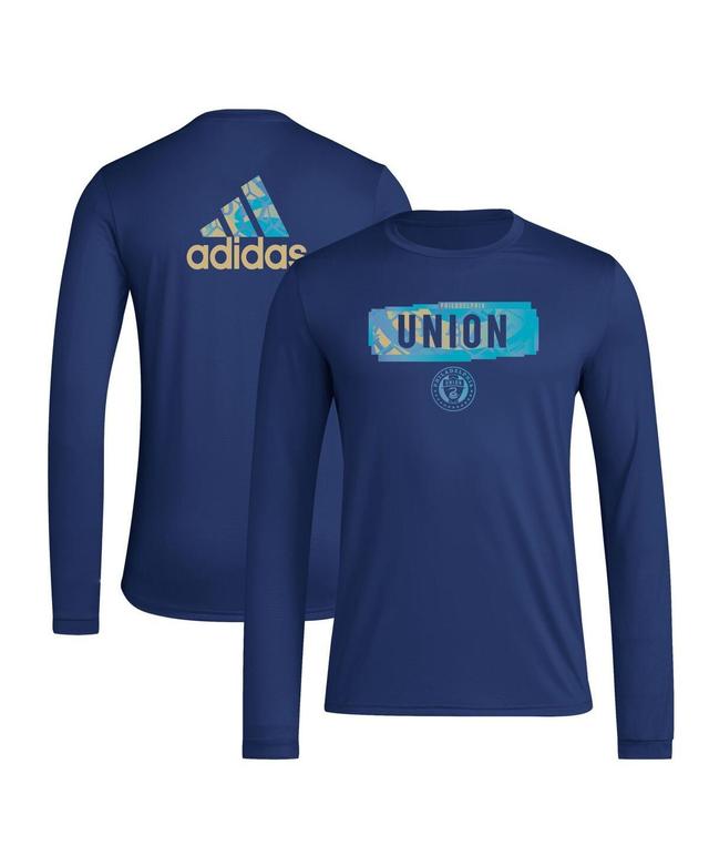 Mens adidas Navy Philadelphia Union Local Pop Aeroready Long Sleeve T-shirt Product Image