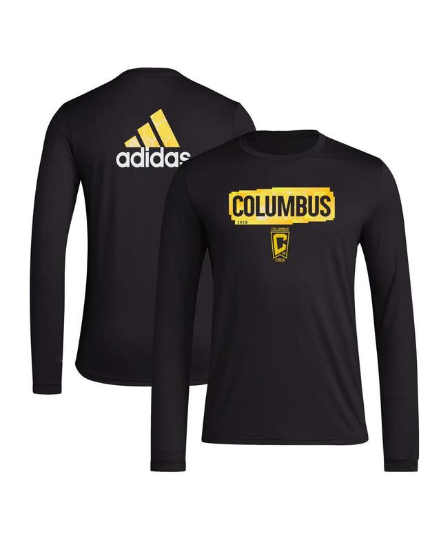 Mens adidas Black Columbus Crew Local Pop Aeroready Long Sleeve T-shirt Product Image