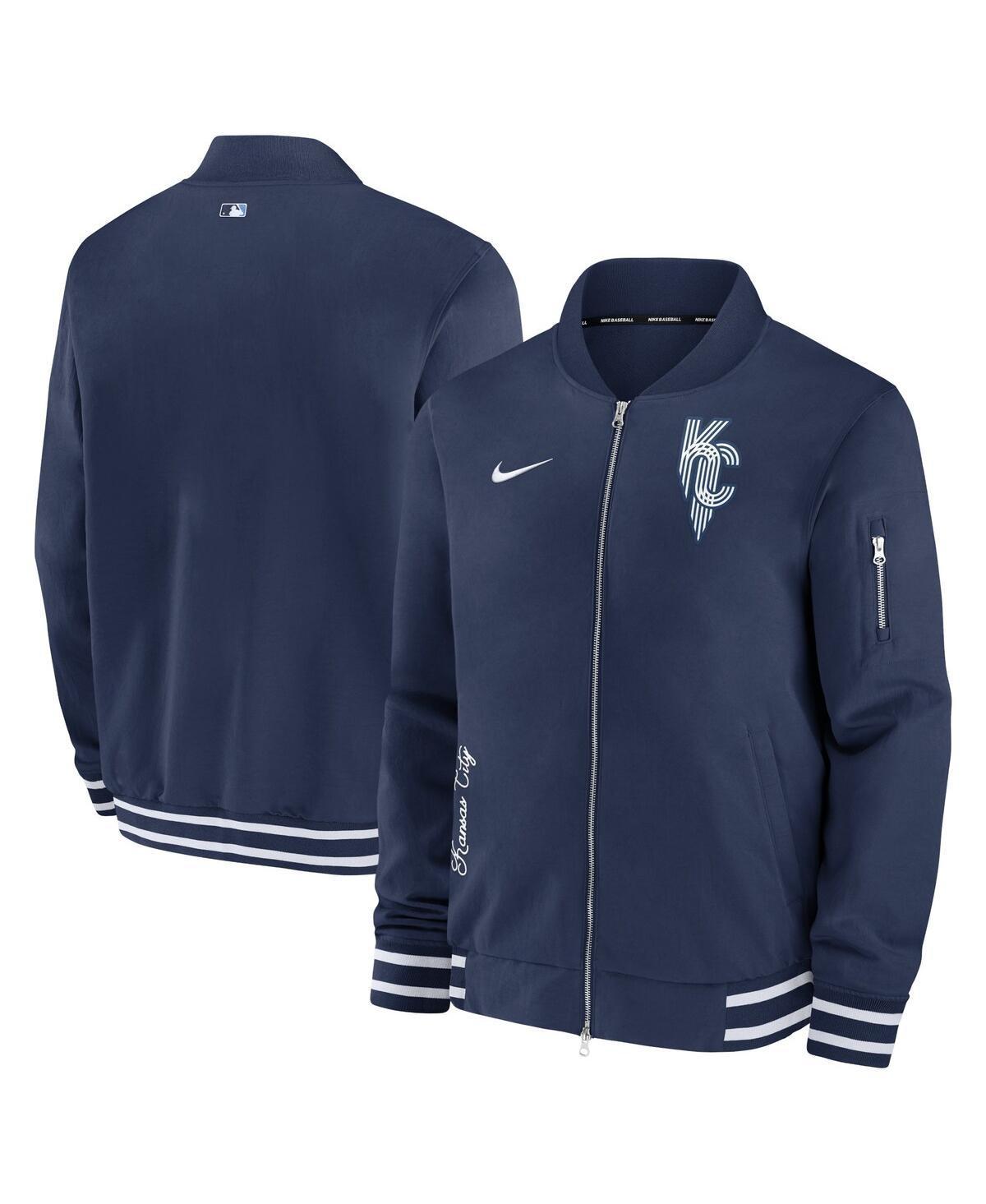 Kansas City Royals Authentic Collection City Connect Game Time Nike Mens MLB Full-Zip Bomber Jacket Product Image