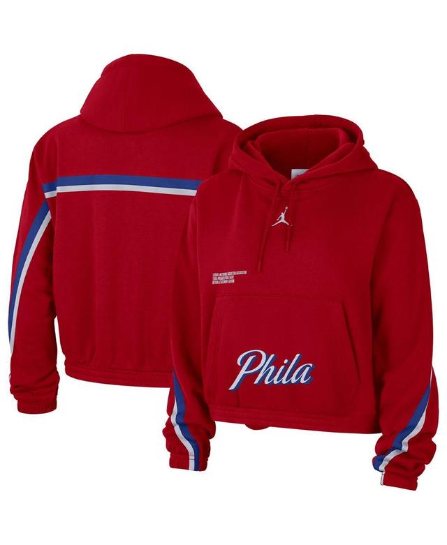 Womens Jordan Red Philadelphia 76ers Courtside Statement Edition Pullover Hoodie Product Image