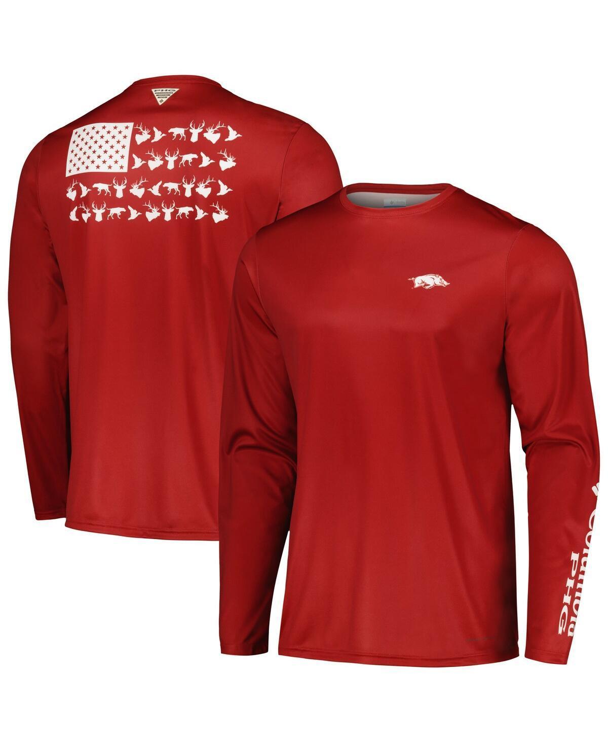 Mens Columbia Cardinal Arkansas Razorbacks Terminal Shot Omni-Shade Omni-Wick Long Sleeve T-Shirt Product Image