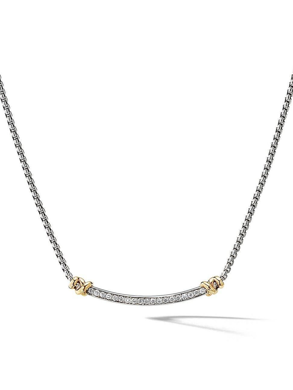 Womens Petite Helena Wrap Station Necklace with 18K Yellow Gold and Pav Diamonds Product Image