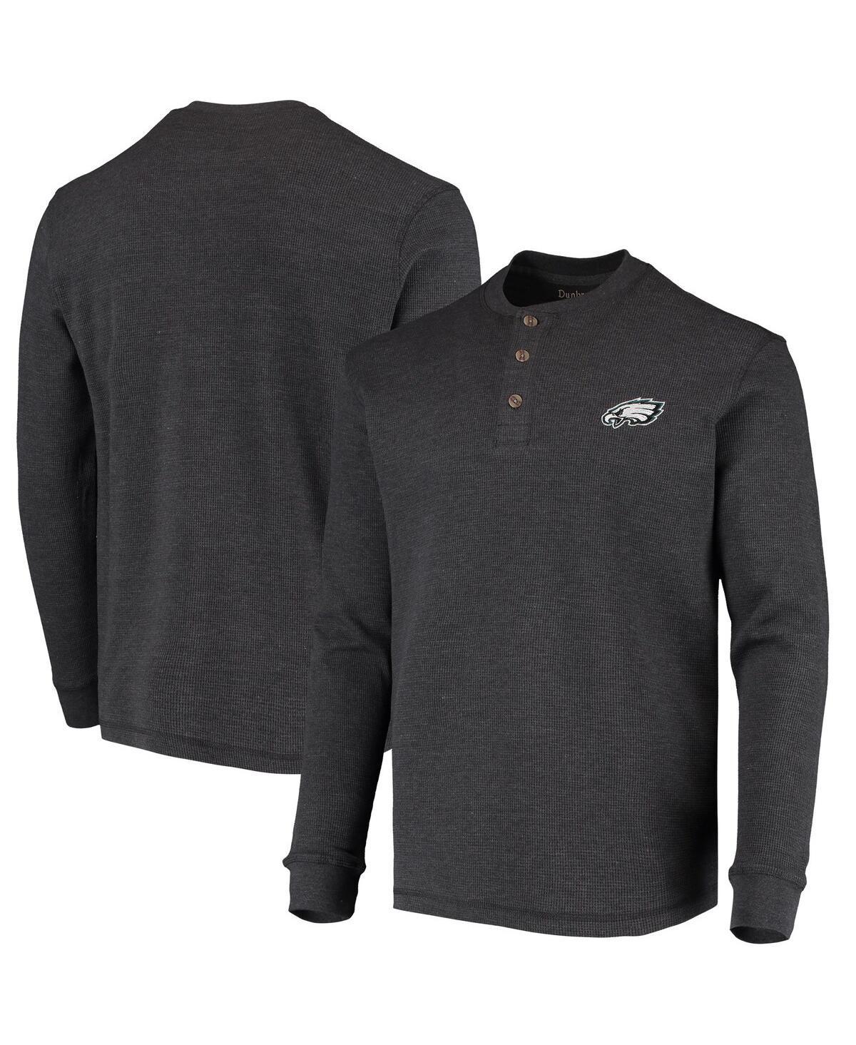 Mens Heathered Gray Philadelphia Eagles Maverick Thermal Henley Long Sleeve T-Shirt Product Image