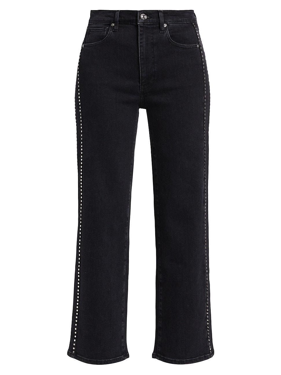 Womens Le Sleek Straight Studded Jeans Product Image