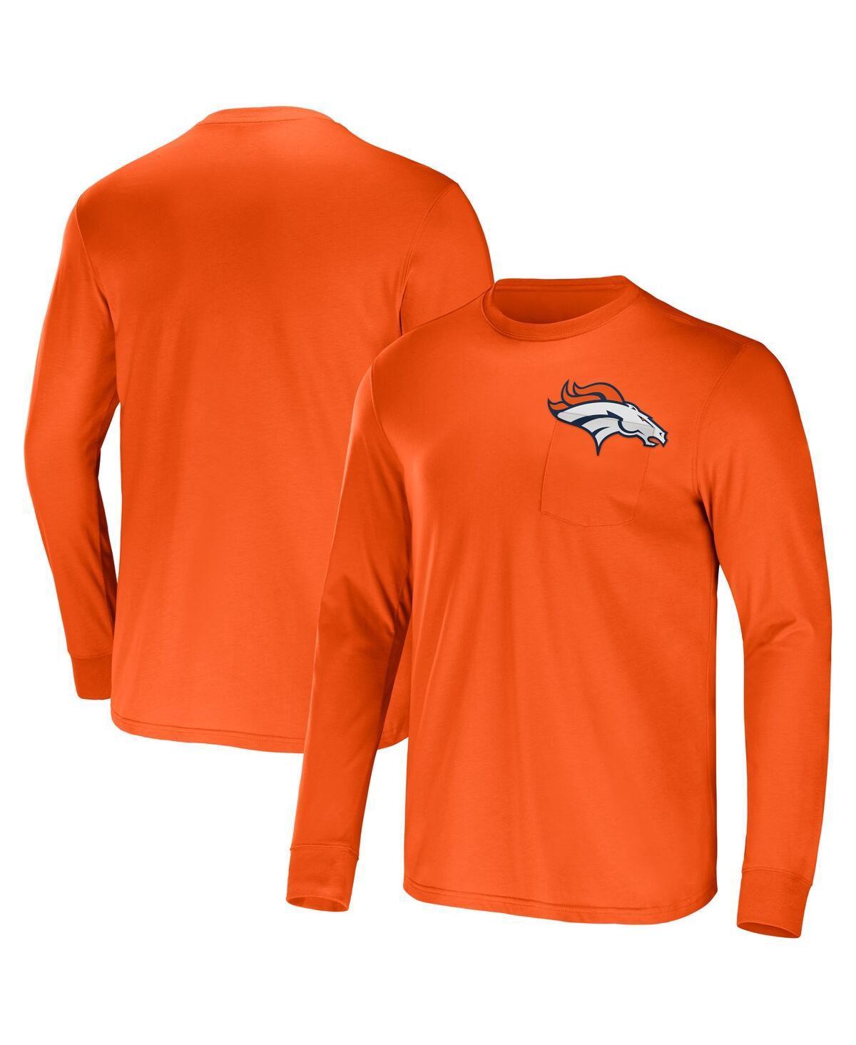 Mens NFL x Darius Rucker Collection by Fanatics Orange Denver Broncos Team Long Sleeve Pocket T-Shirt Product Image