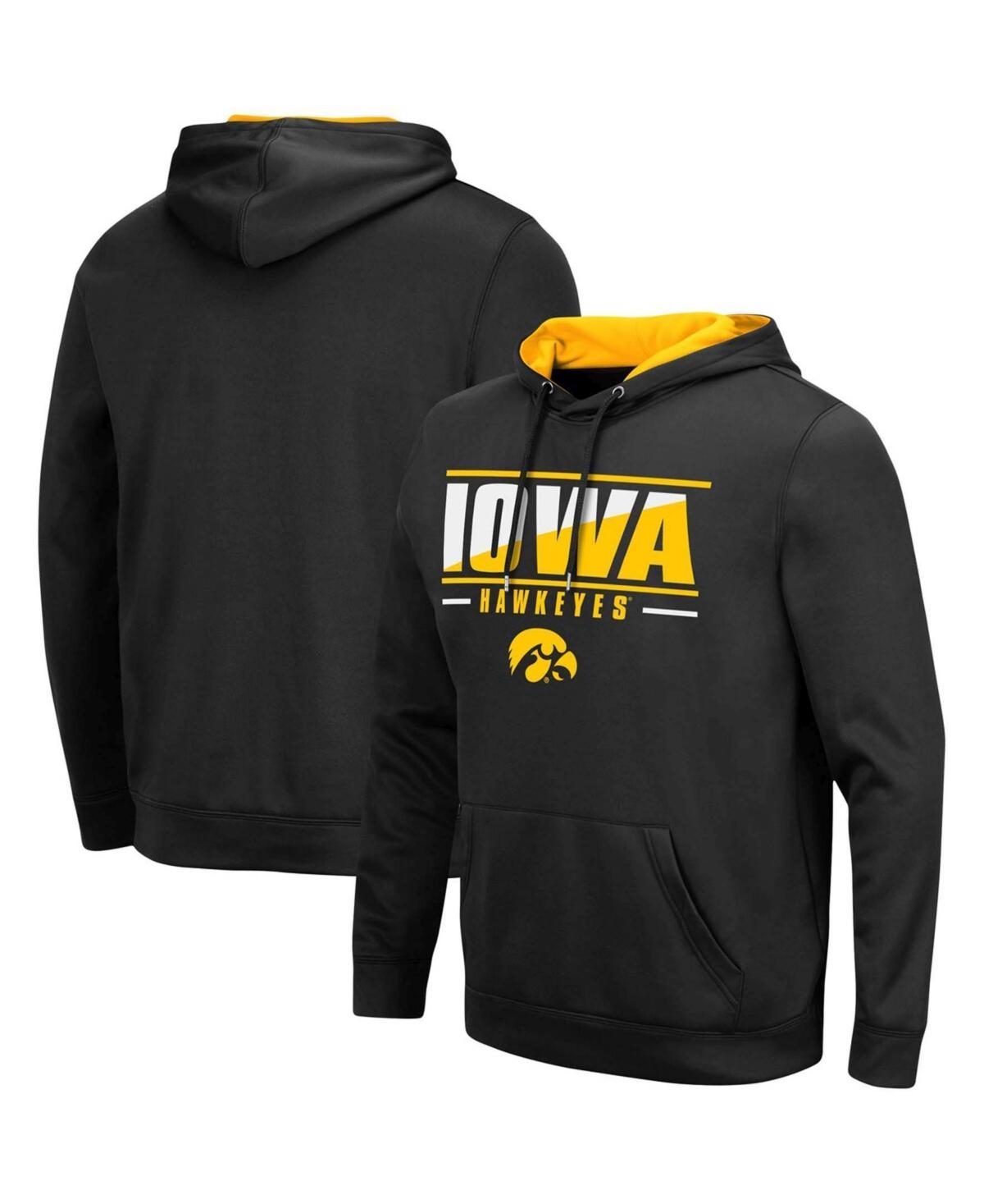 Mens Black Iowa Hawkeyes Slash Stack 2.0 Pullover Hoodie Product Image