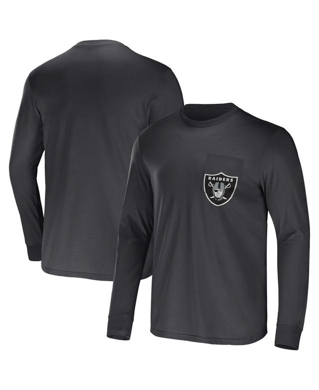 Mens Nfl x Darius Rucker Collection by Fanatics Charcoal Las Vegas Raiders Team Long Sleeve T-shirt Product Image