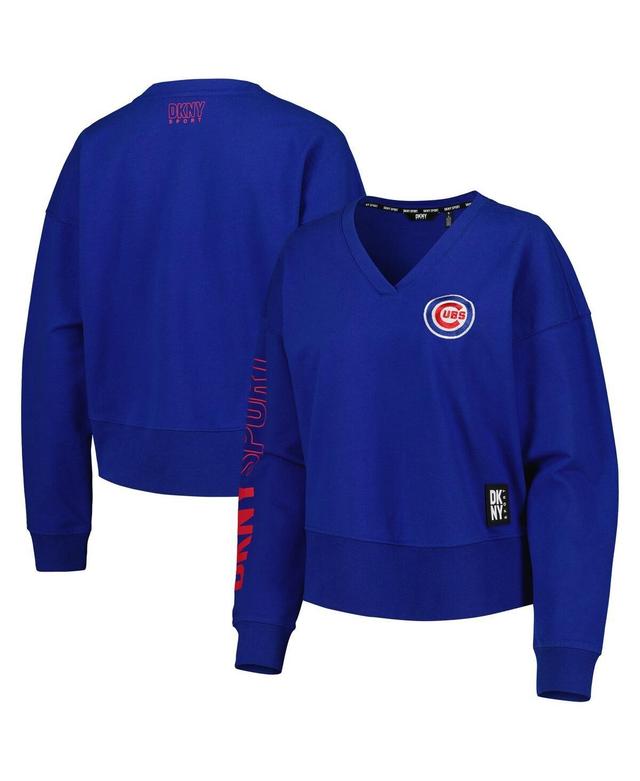 Womens Dkny Sport Royal Chicago Cubs Lily V-Neck Pullover Sweatshirt Product Image