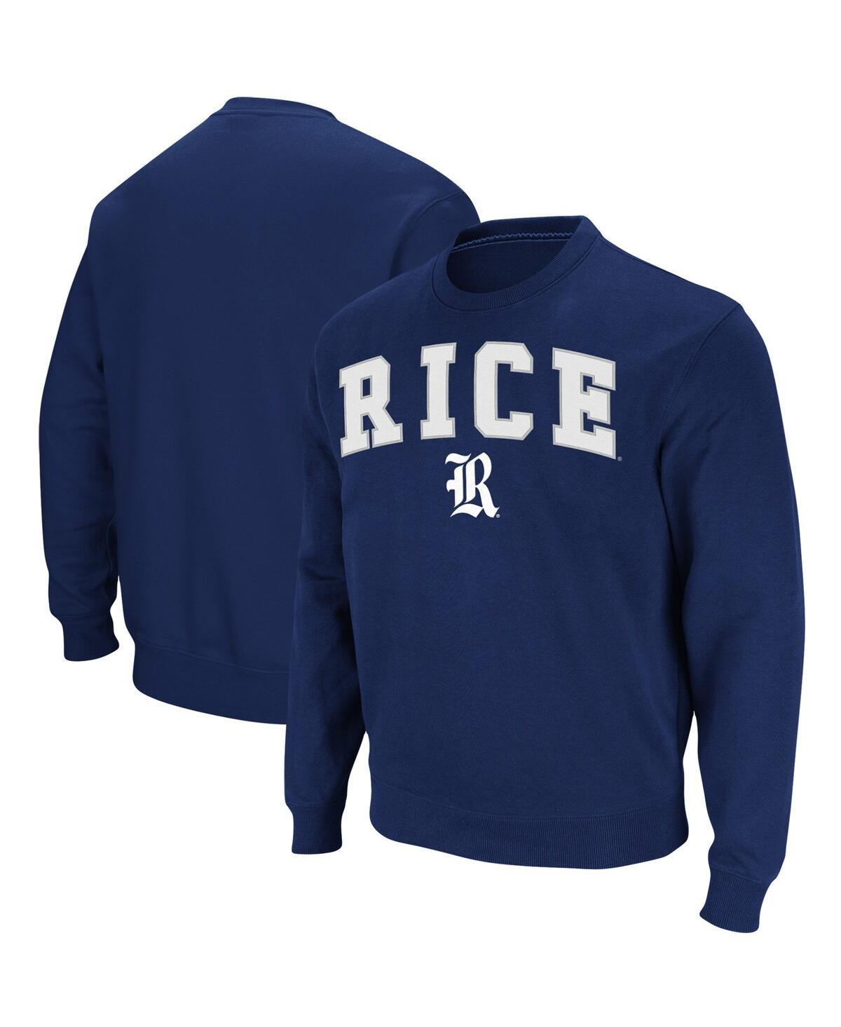 Mens Colosseum Navy Rice Owls Arch & Logo Tackle Twill Pullover Sweatshirt Rce Blue Product Image