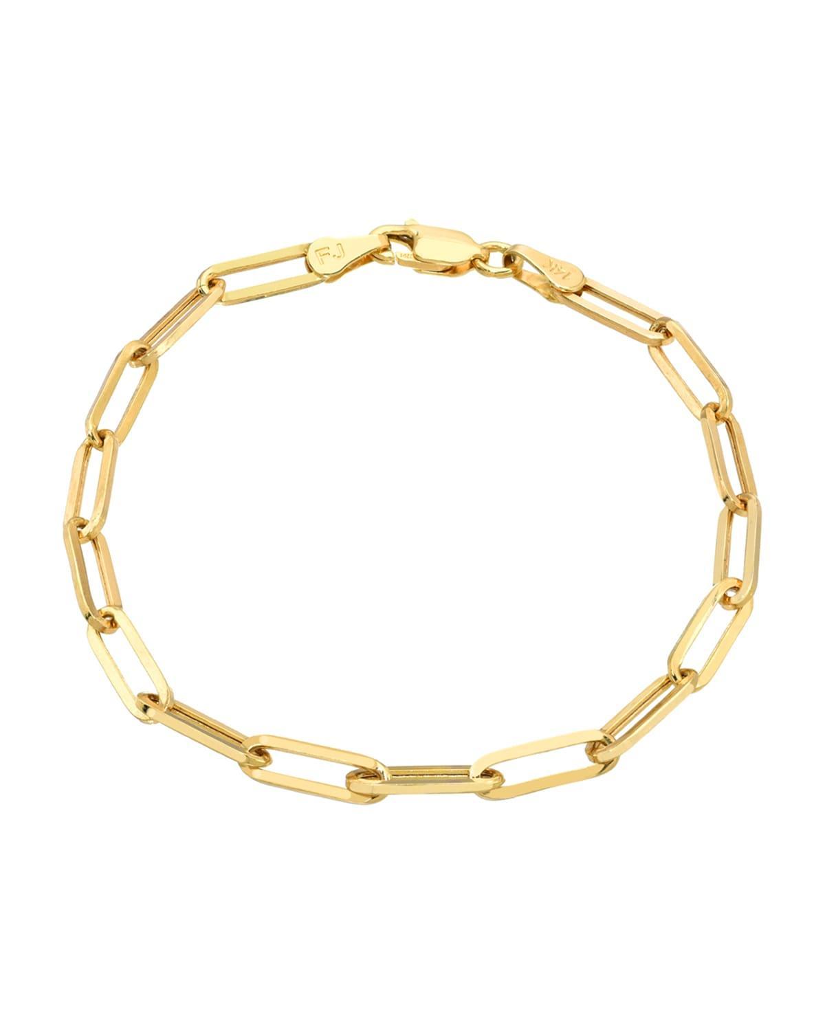 14k Gold Large Paper Clip Chain Bracelet Product Image