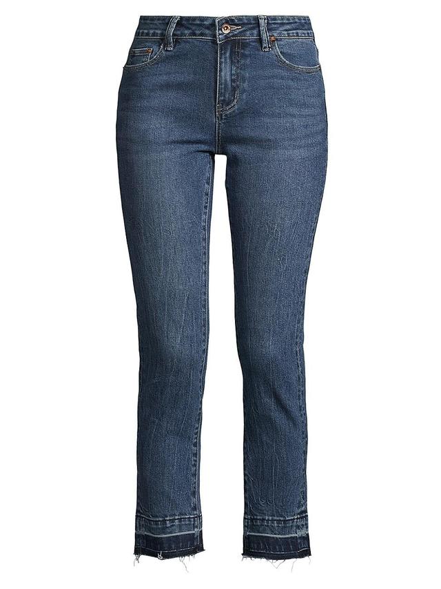 Womens Mid-Rise Stretch Slim Cropped Jeans Product Image