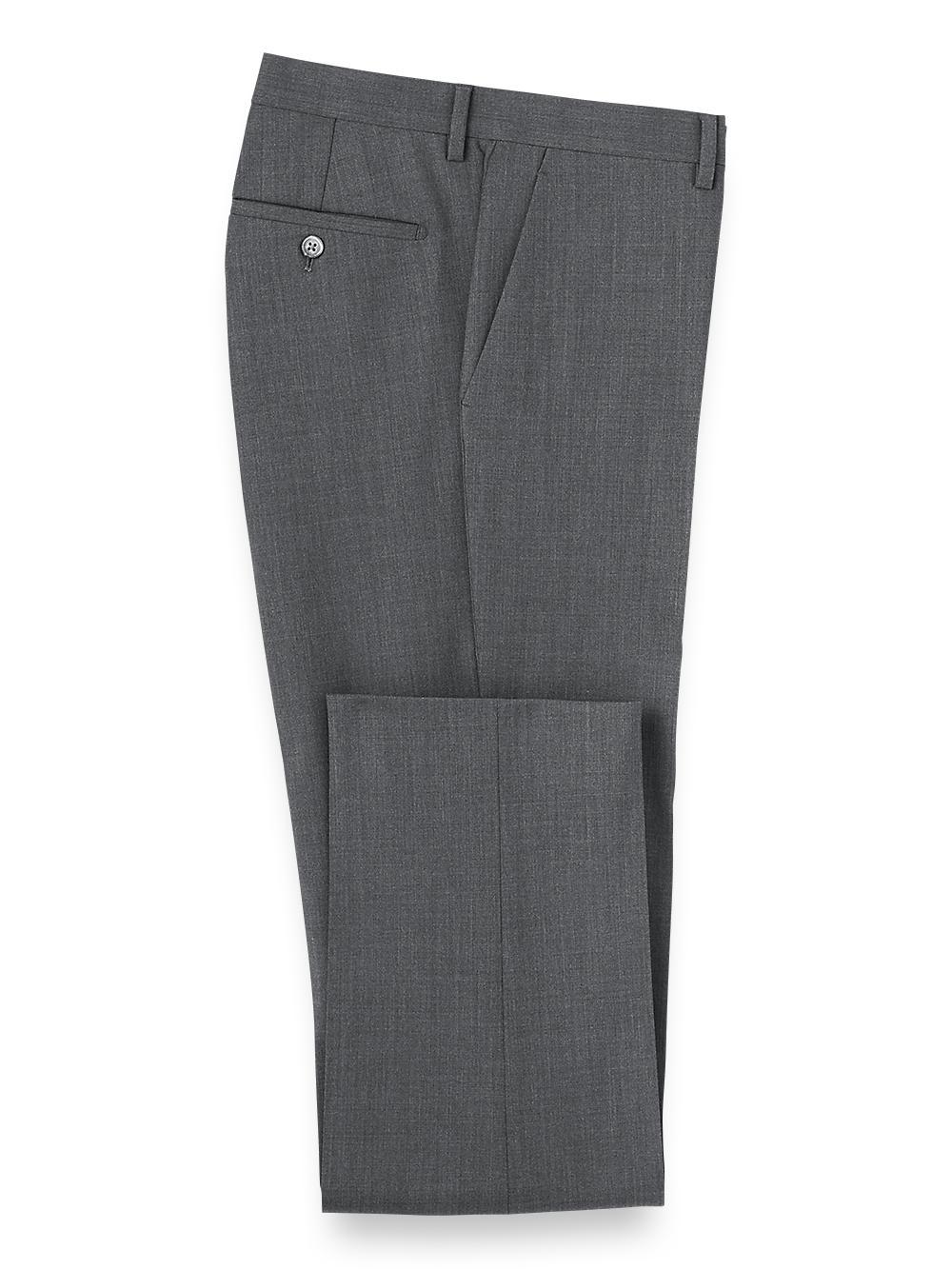 Wool Stretch Bengaline Flat Front Suit Pants Product Image