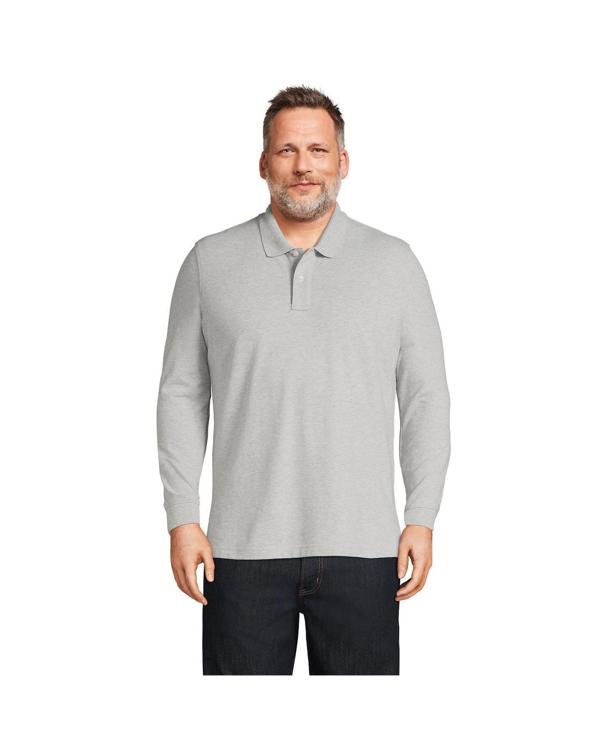 Lands End Big & Tall Comfort First Long Sleeve Mesh Polo Shirt Product Image