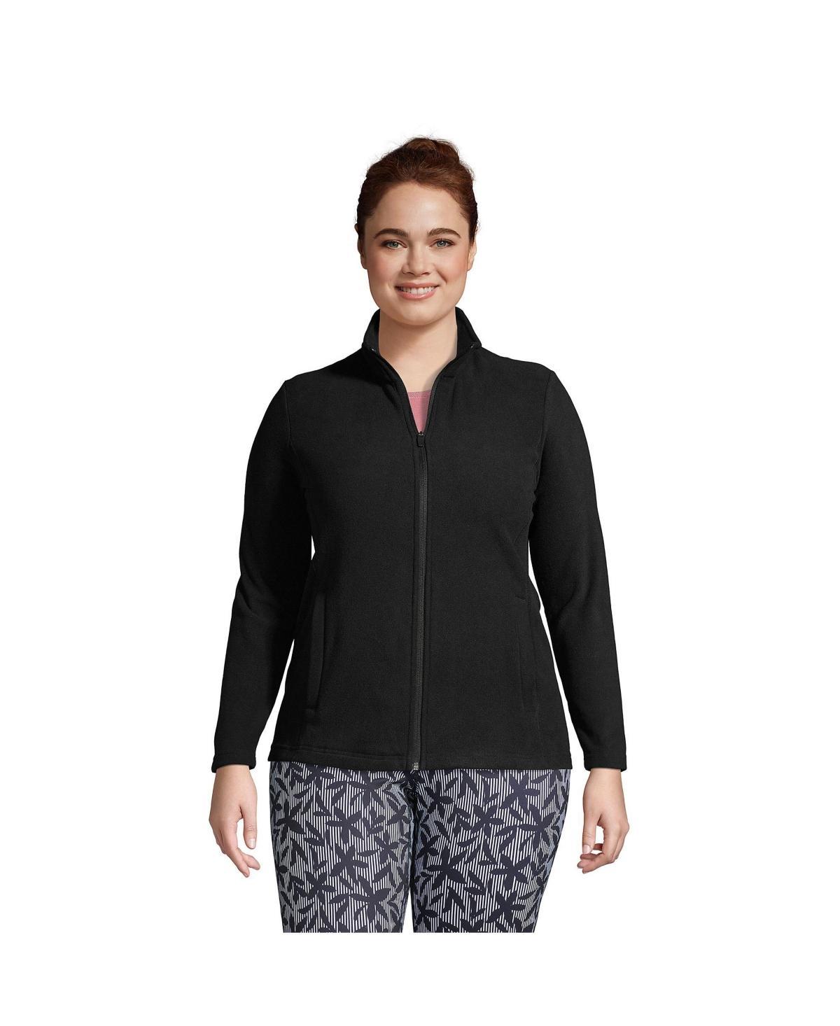 Plus Size Lands End Full Zip Fleece Jacket, Womens Deep Brown Product Image