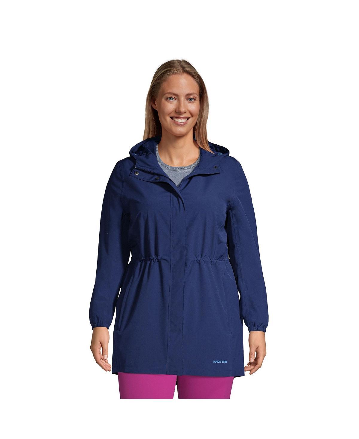 Womens Lands End Hooded Packable Raincoat Product Image