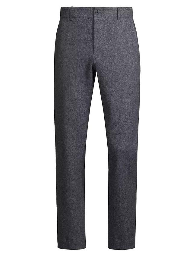 Wool Flannel Herringbone Trousers Product Image