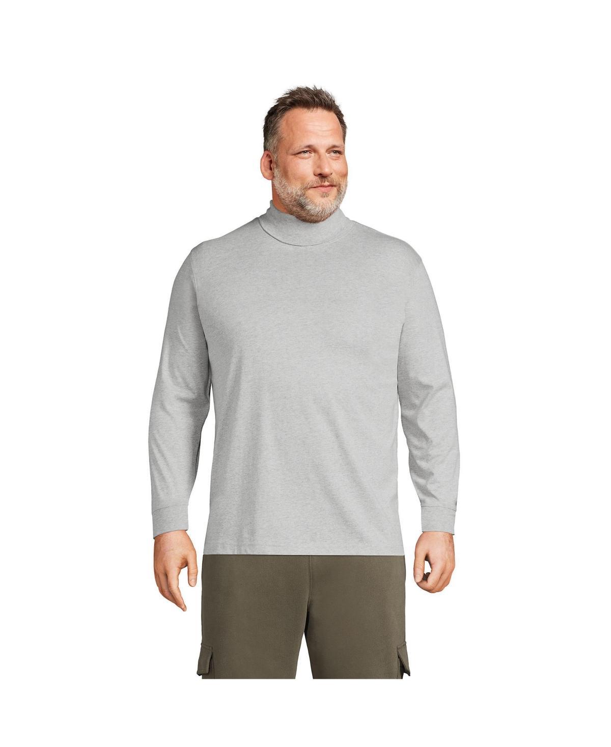 Big & Tall Lands End Super-T Classic-Fit Turtleneck, Mens Gray Grey Product Image