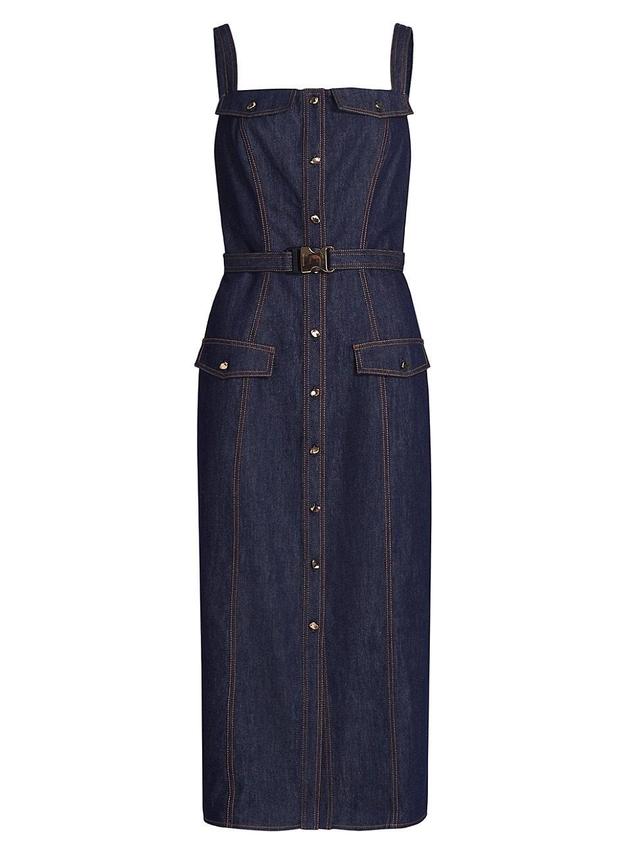 Womens Shea Denim Button-Front Midi-Dress Product Image