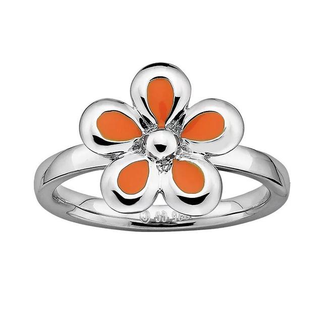 Stacks & Stones Sterling Silver Orange Flower Stack Ring, Womens Product Image