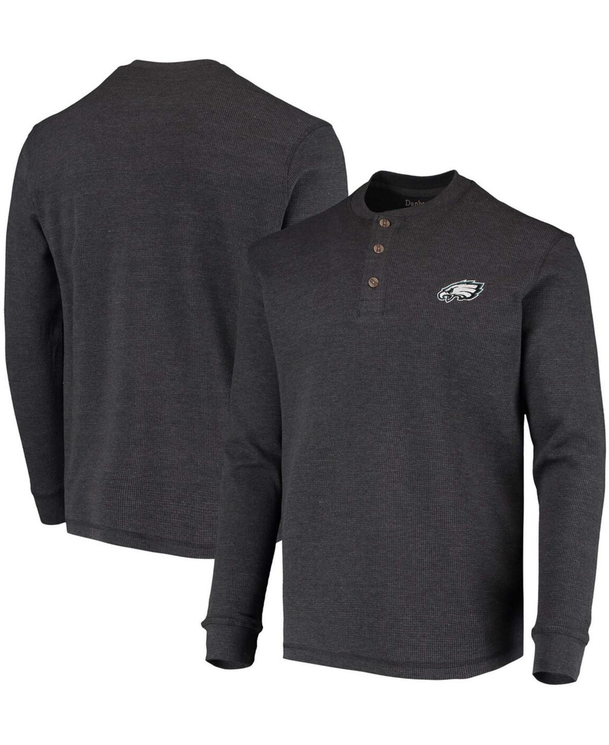 Mens Heathered Gray Philadelphia Eagles Maverick Thermal Henley Long Sleeve T-Shirt Product Image