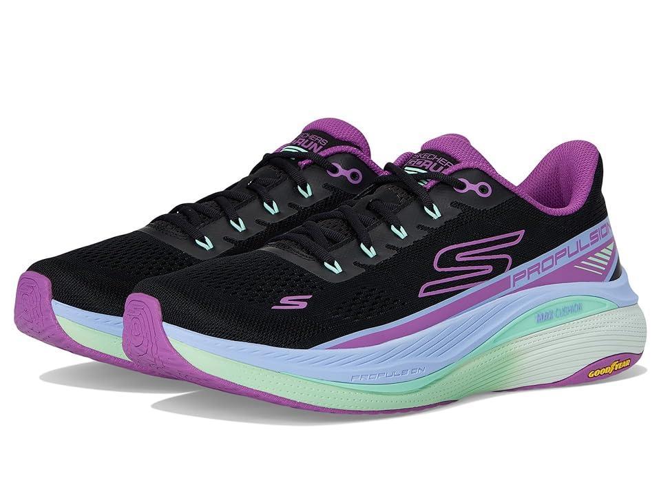 SKECHERS Max Cushioning Propulsion (Black/Purple) Women's Shoes Product Image