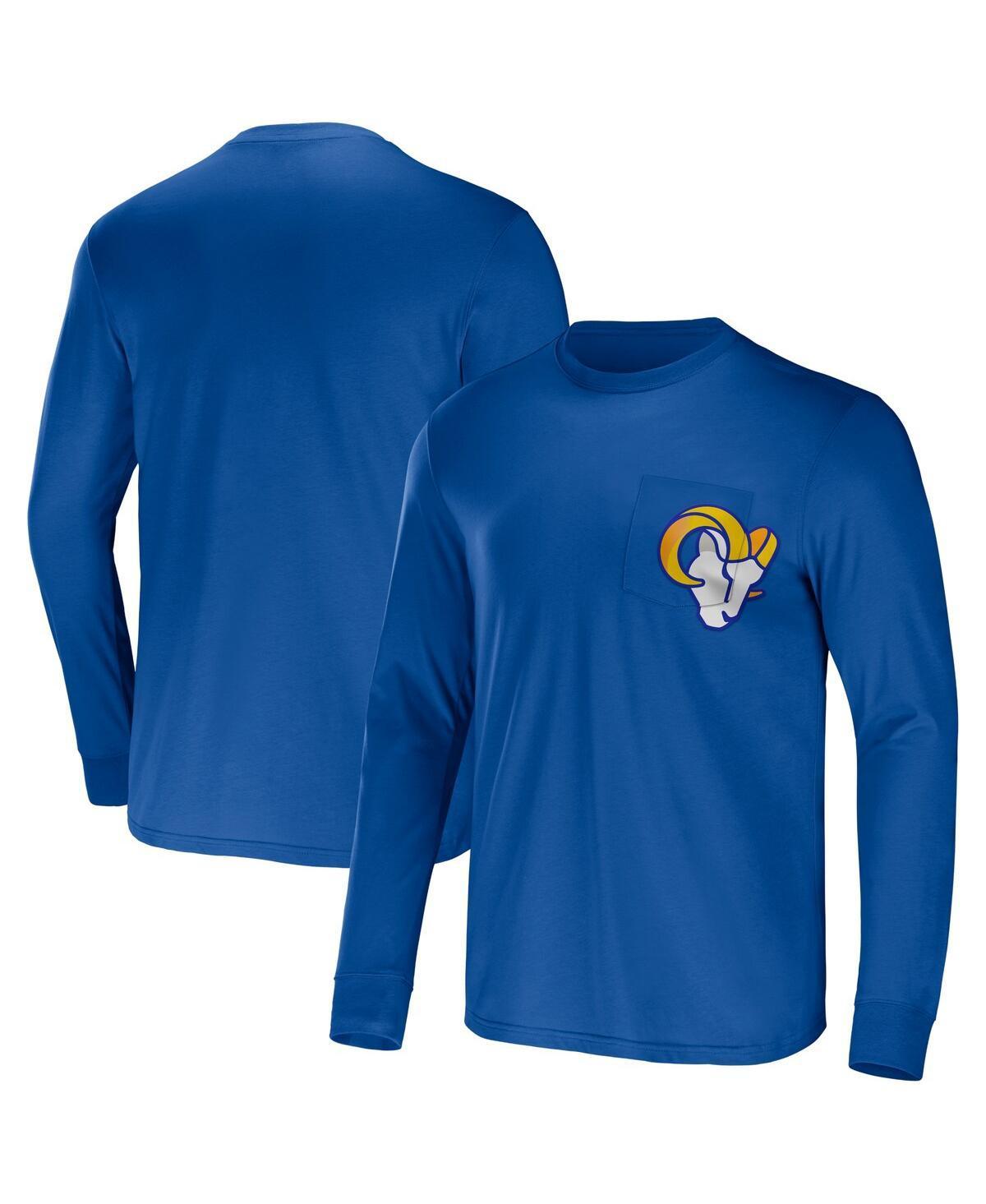 Mens NFL x Darius Rucker Collection by Fanatics Royal Los Angeles Rams Team Long Sleeve Pocket T-Shirt Product Image