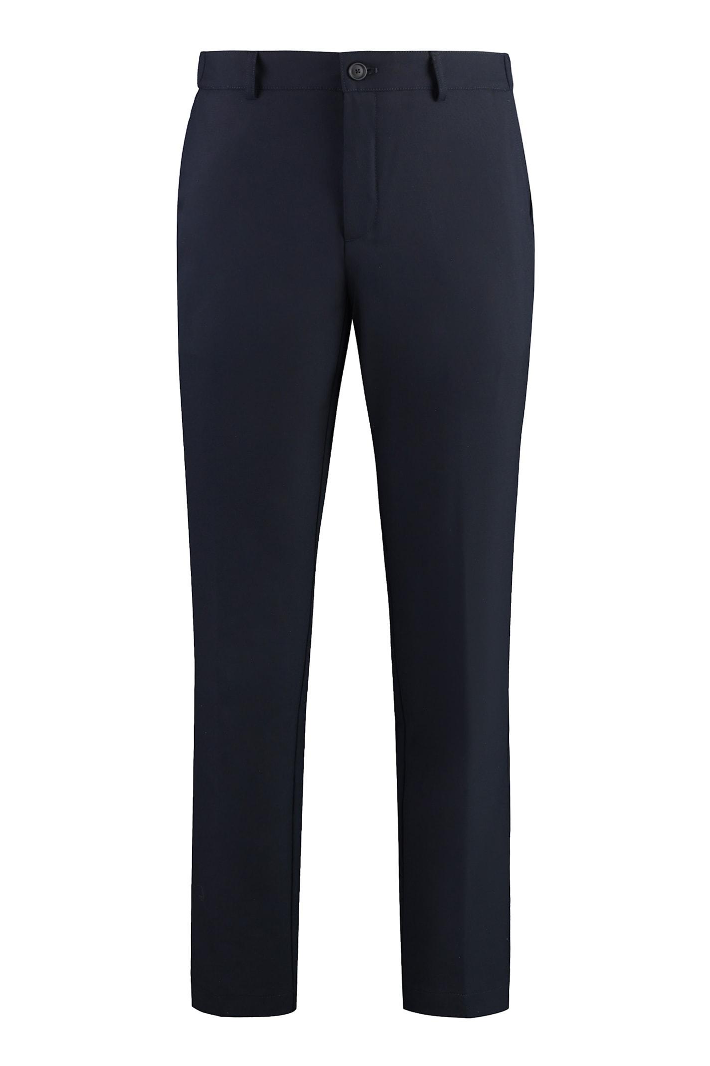 Stretch Viscose Trousers In Blue Product Image