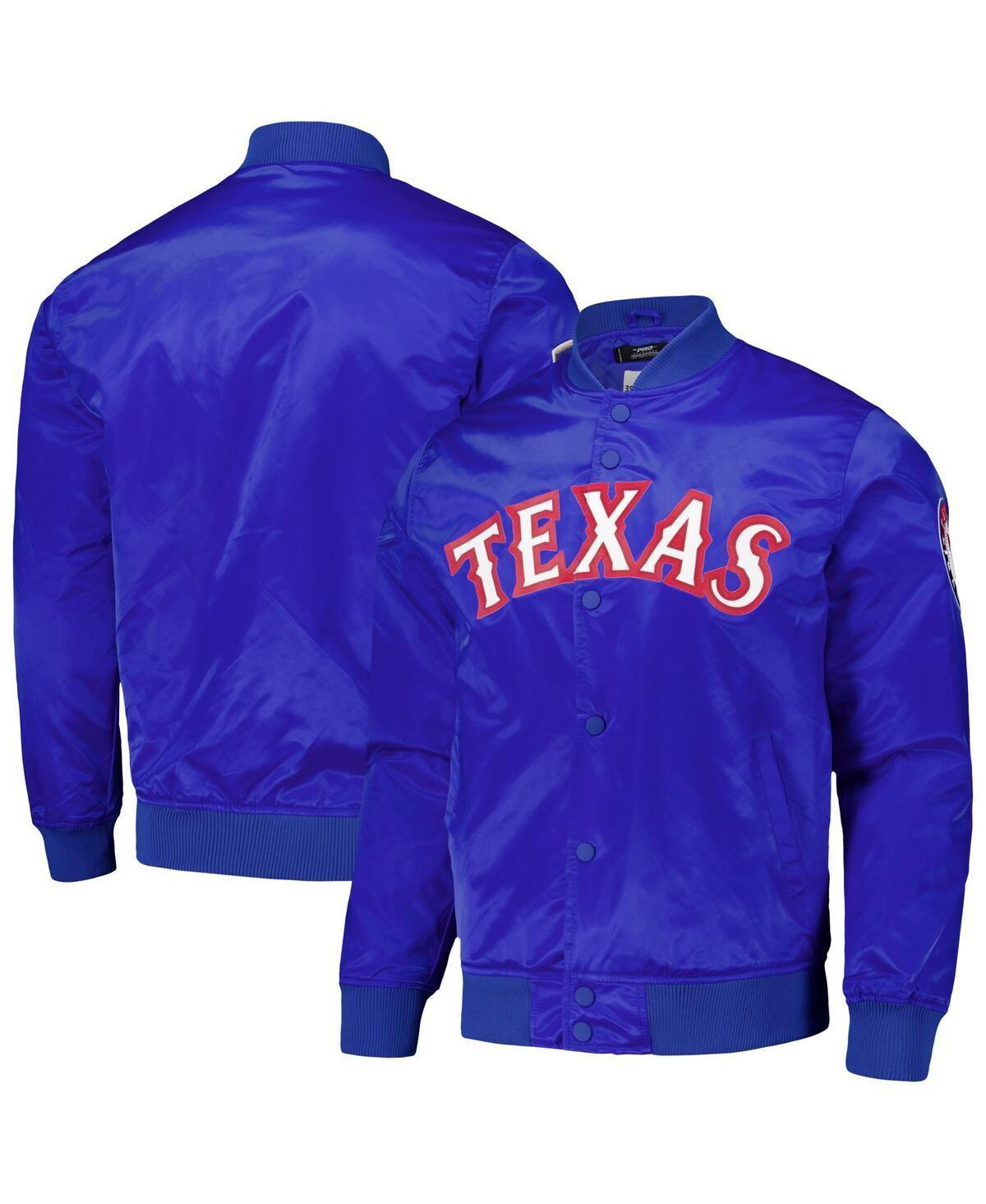 Pro Standard Mens Royal Texas Rangers Wordmark Satin Full-Snap Jacket Product Image