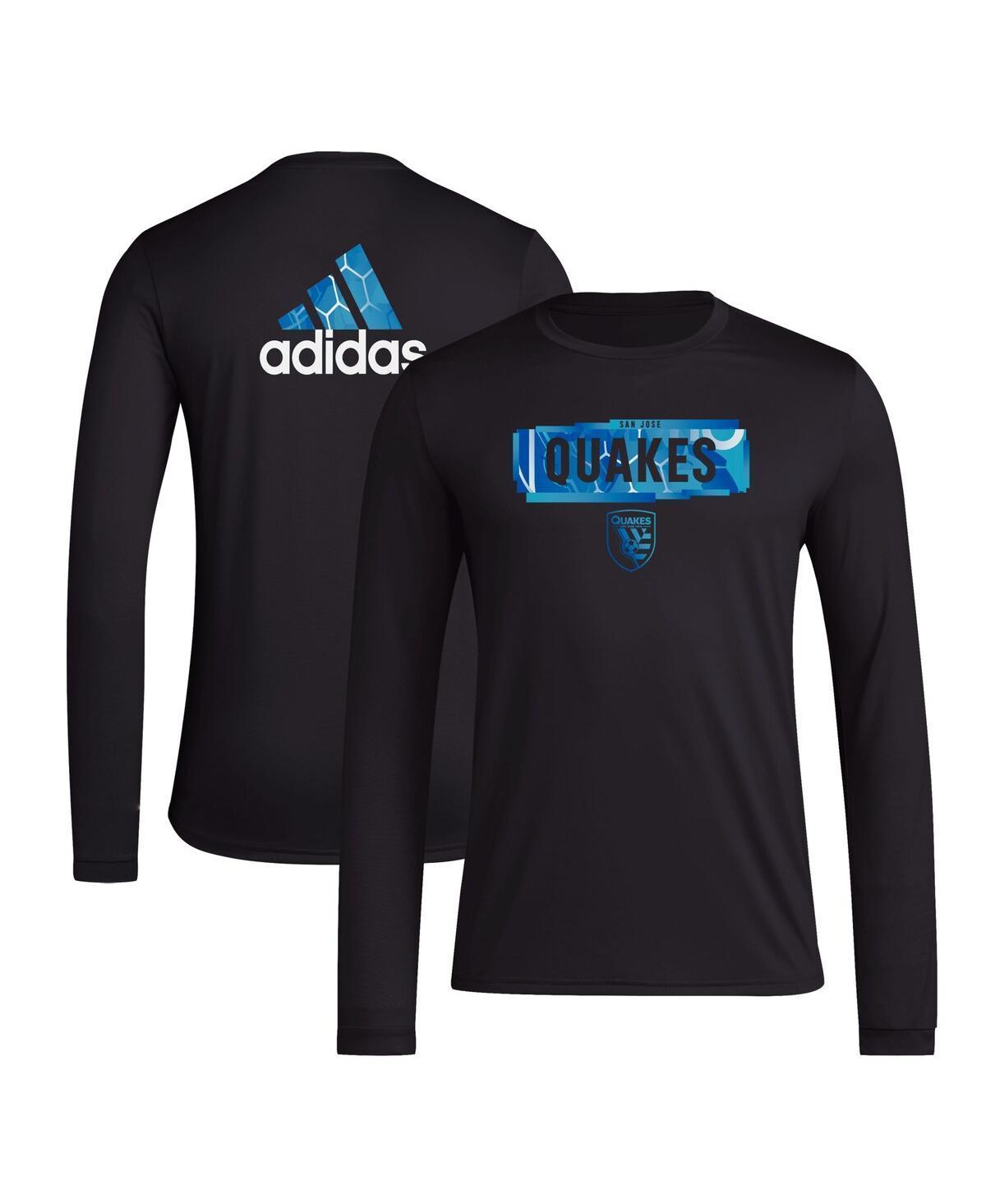 Mens adidas Black San Jose Earthquakes Local Pop AEROREADY Long Sleeve T-Shirt Product Image