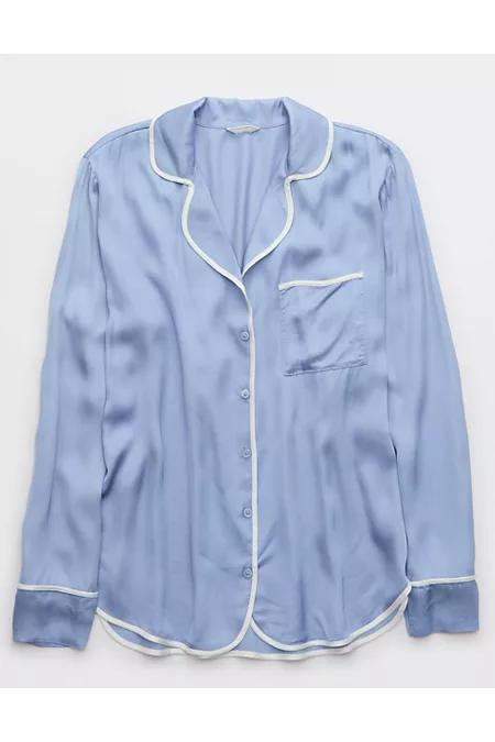 Aerie Off-Duty Satin Shirt Women's Product Image