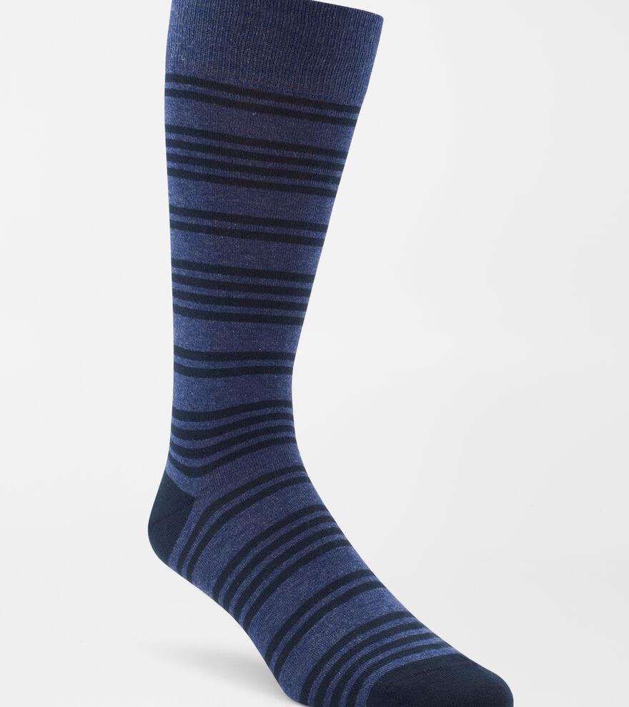 Peter Millar Mens Needle Stripe Crew Sock | Color: Navy | Size: OS Product Image