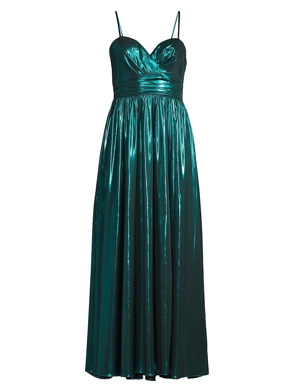 Womens Shannon Gathered Metallic Jersey Midi-Dress Product Image