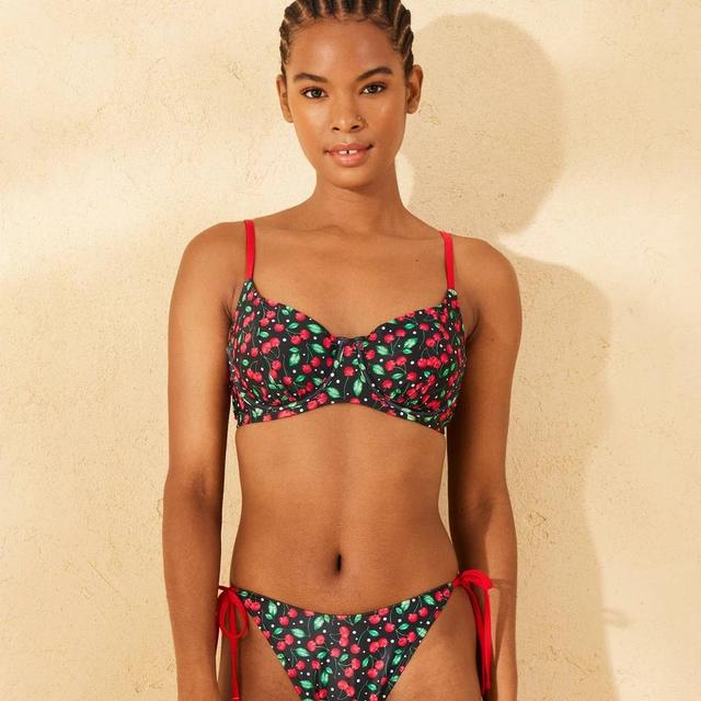 Womens Underwire Bikini Top - Wild Fable Cherry Print L Product Image